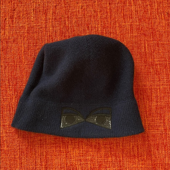 Henri Bendel Cashmere Monster Eye Beanie Blue Pom Pom Beanie Hat